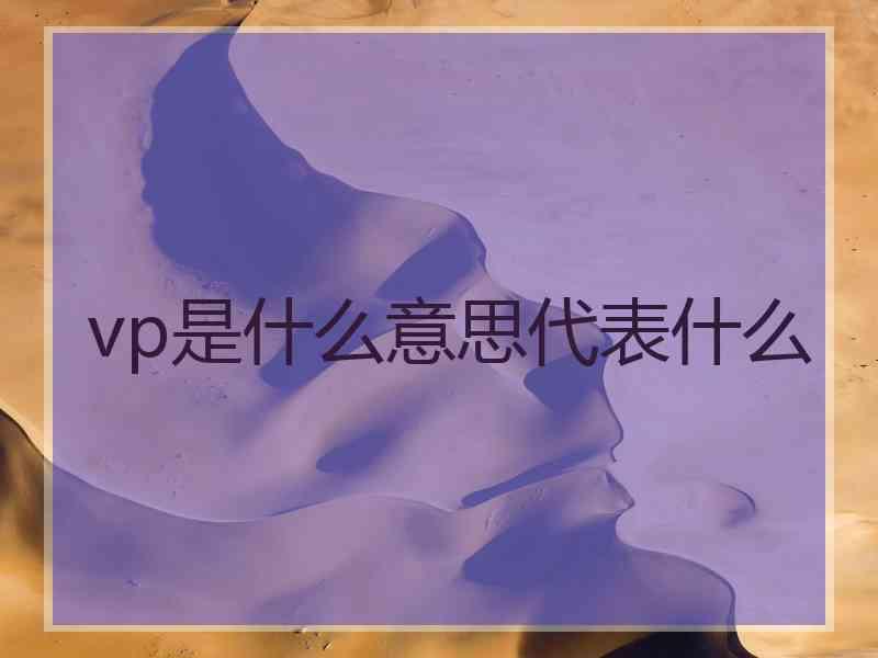 vp是什么意思代表什么 vp是什么意思代表什么
