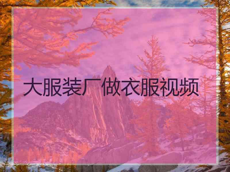 大服装厂做衣服视频 大服装厂做衣服视频