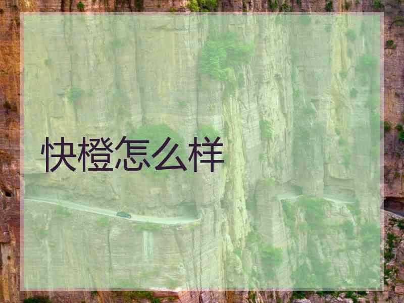 快橙怎么样 快橙怎么样