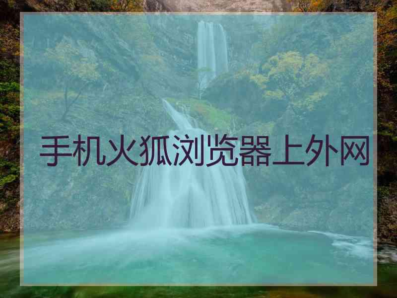 手机火狐浏览器上外网