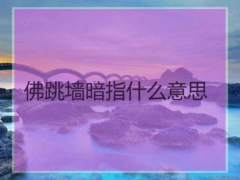 佛跳墙暗指什么意思