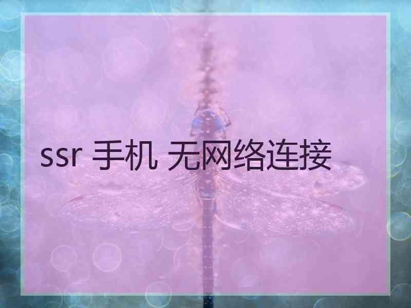 ssr 手机 无网络连接