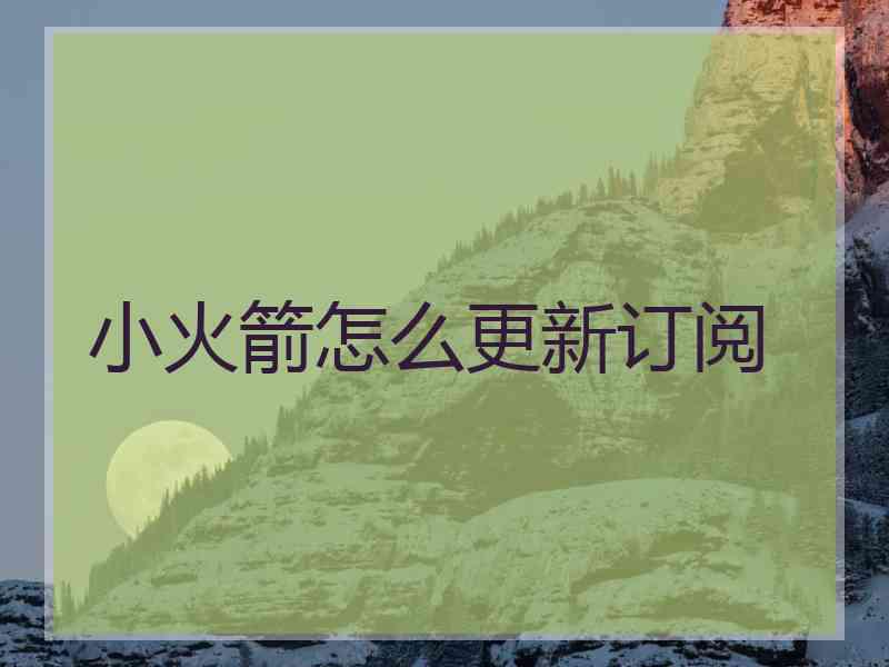 小火箭怎么更新订阅