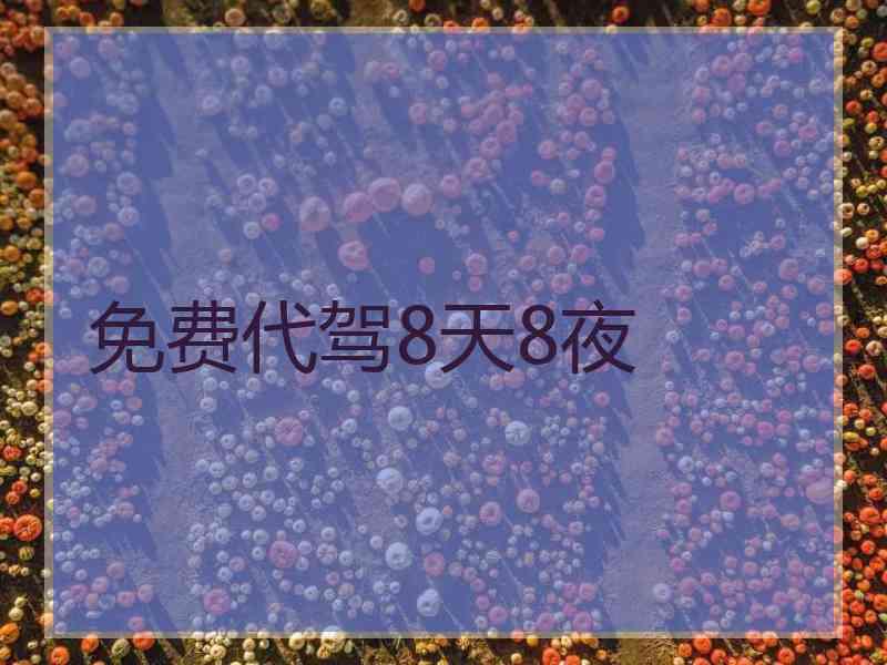 免费代驾8天8夜 免费代驾8天8夜