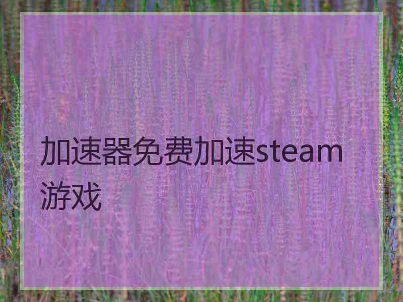 加速器免费加速steam游戏