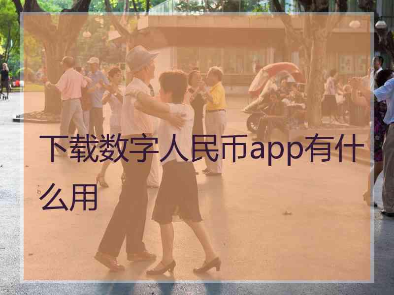下载数字人民币app有什么用