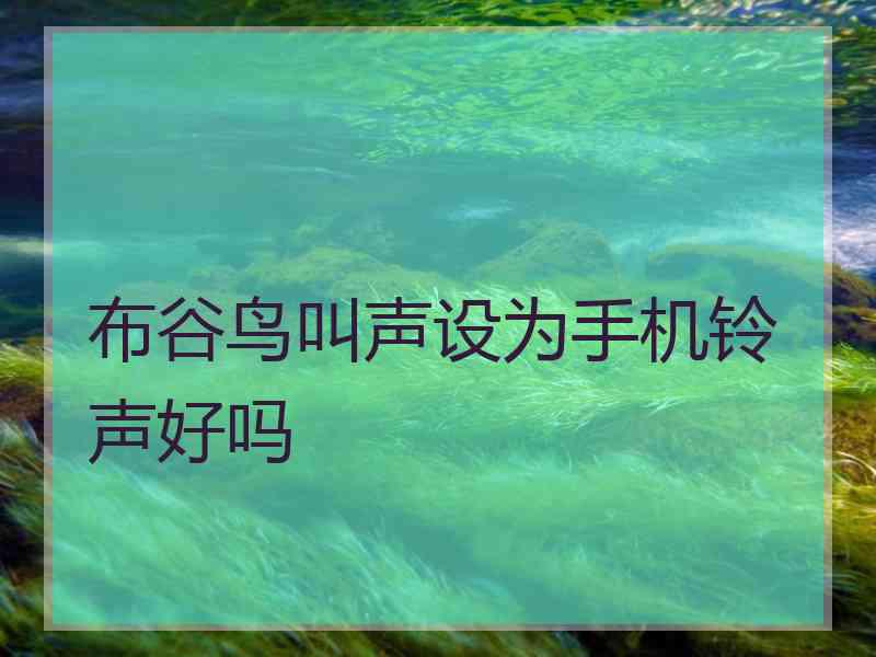 布谷鸟叫声设为手机铃声好吗