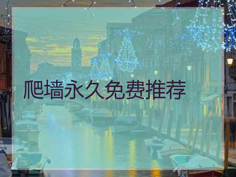 爬墙永久免费推荐