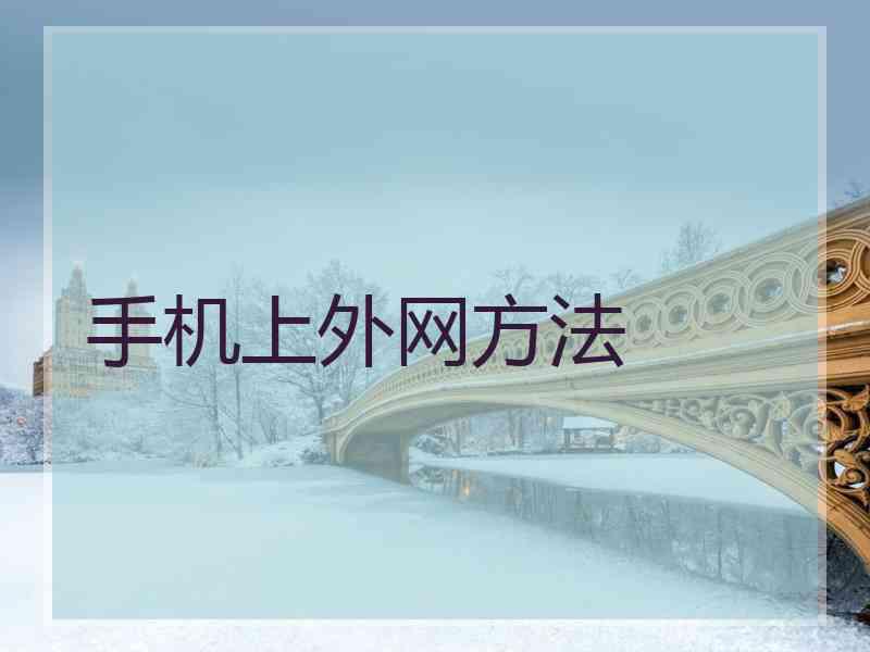 手机上外网方法