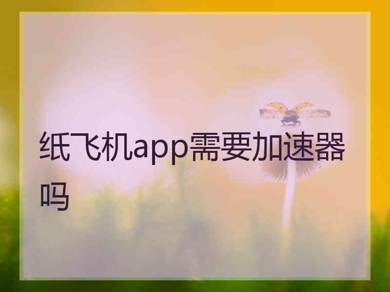 纸飞机app需要加速器吗