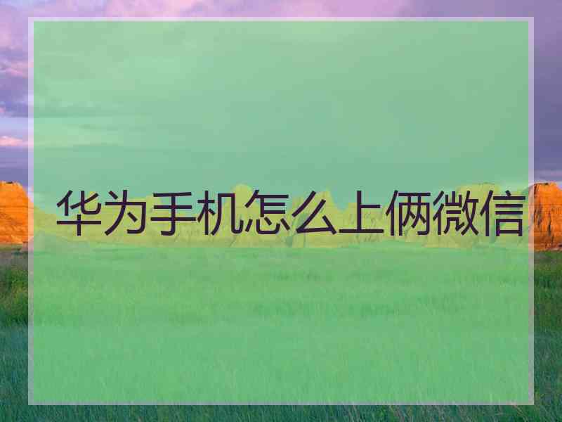 华为手机怎么上俩微信