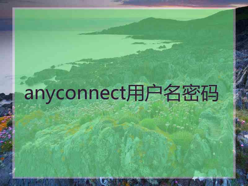 anyconnect用户名密码