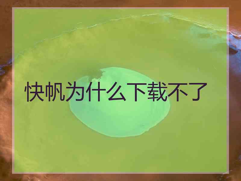 快帆为什么下载不了