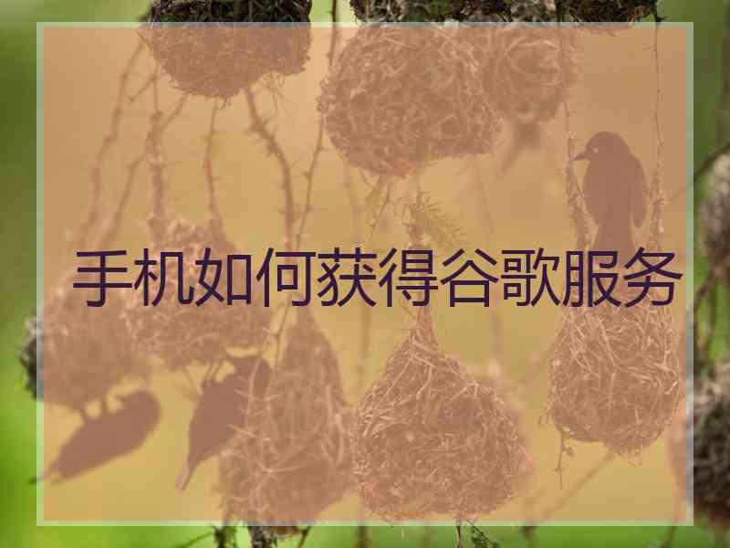 手机如何获得谷歌服务