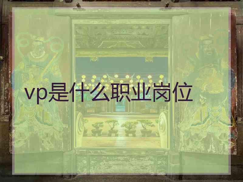 vp是什么职业岗位