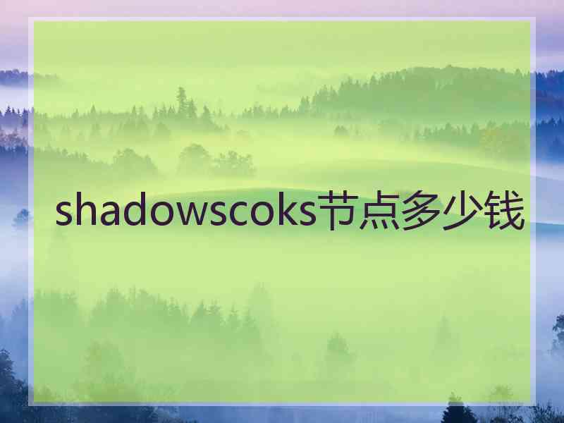 shadowscoks节点多少钱