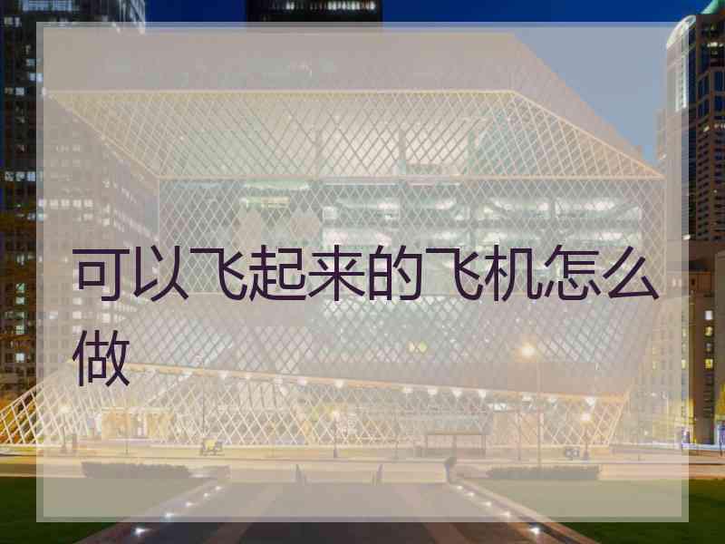可以飞起来的飞机怎么做