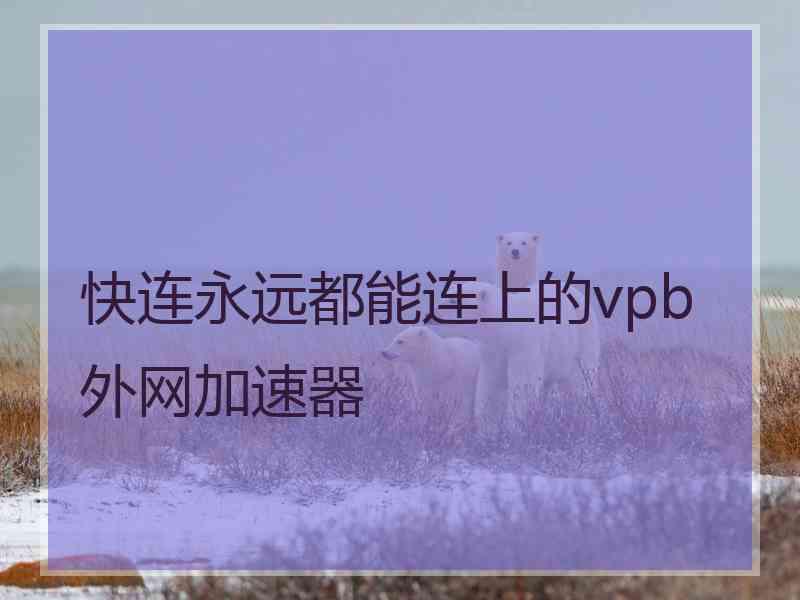 快连永远都能连上的vpb外网加速器