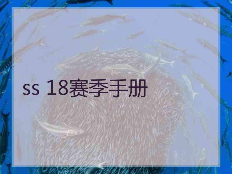 ss 18赛季手册